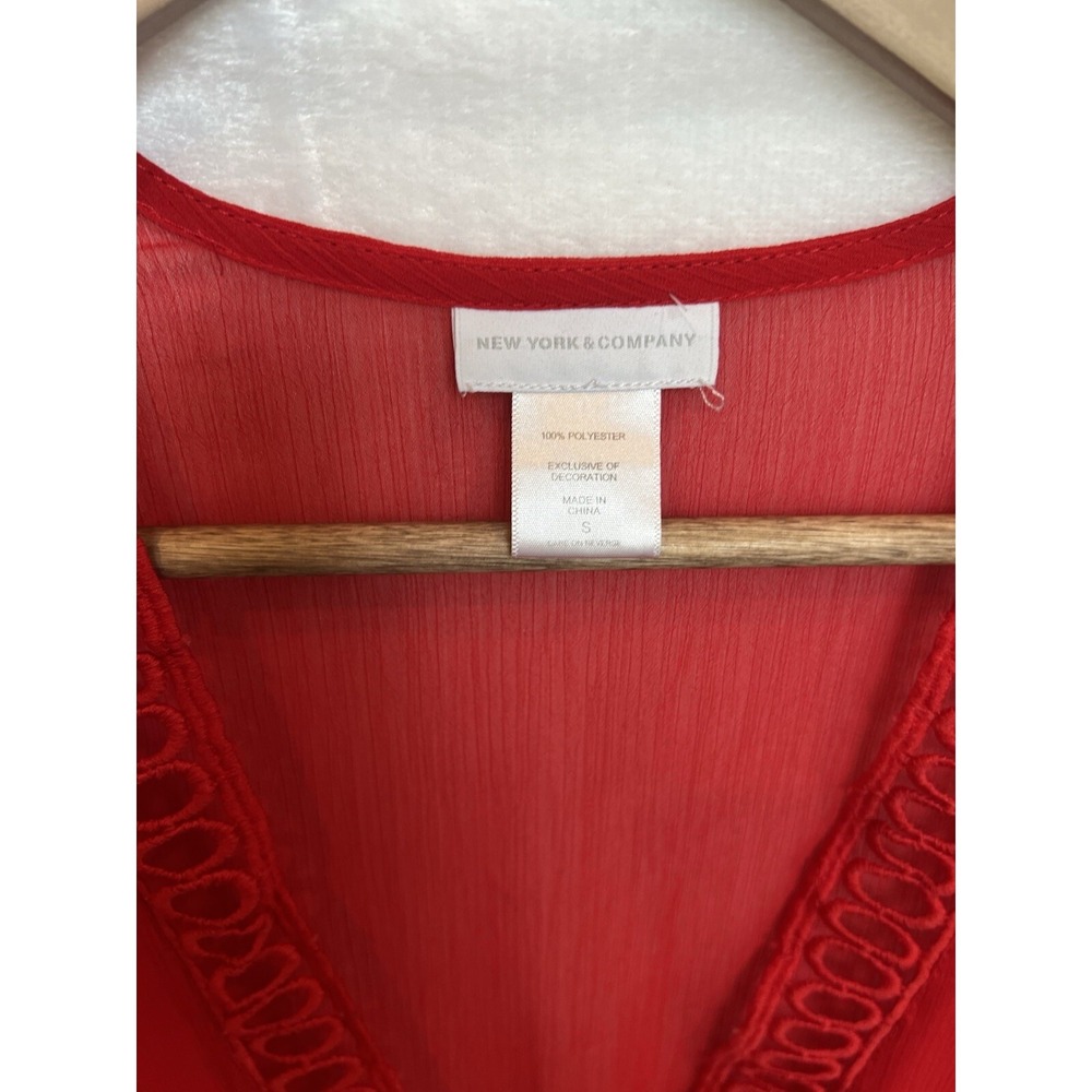 New York Company Sheer Embroidered Eyelet Cover‎ up Kimono Size S Resort Beach - Picture 7 of 16